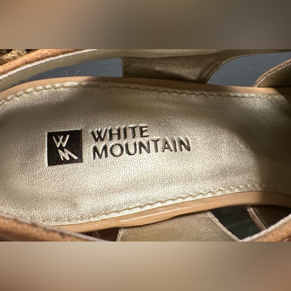 White Mountain Women’s Leather Cutout Sandal Tan Size 7.5 8 EUC - Picture 6 of 8